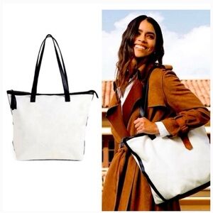 $175 MSRP Walter Barker Carly Bag classic Canvas and Vegan Leather Tote- NWT
